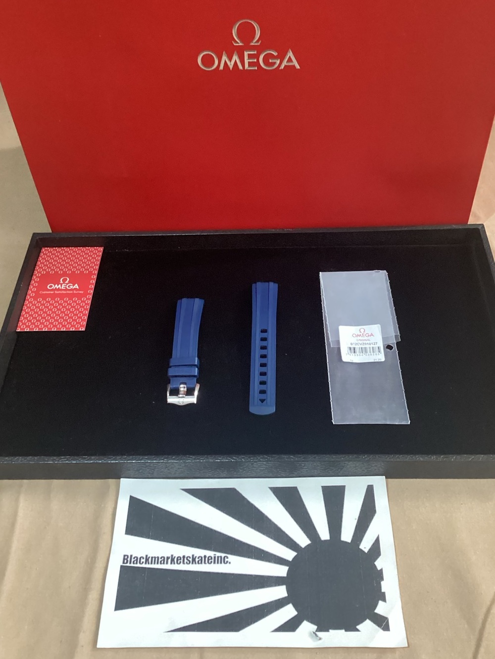 Omega Seamaster Diver 300M Blue Rubber Strap Ref. 032CVZ010127 20mm